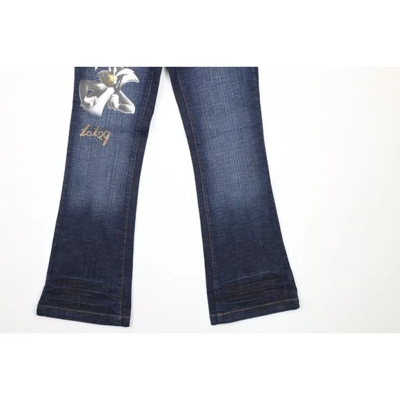 NOS Vintage Y2K Lot 29 Womens Size 7 Looney Tunes Wide Leg Flared Denim Jeans